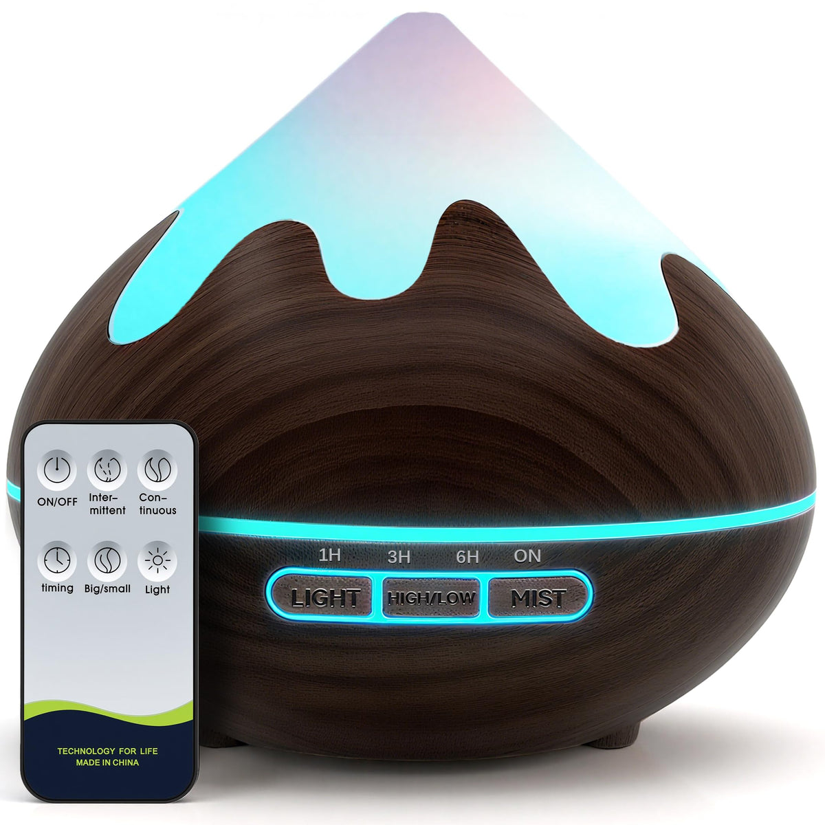 GLOXA 500ML diffuser front view in dark brown for ambient home fragrance