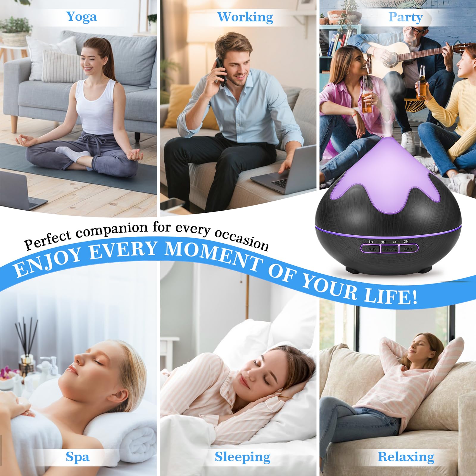 GLOXA diffuser in an office space creating calm aroma for focus.