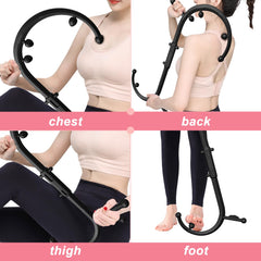 GLQKFBA self-massage hook cane demonstrates ergonomic design for comfortable home use.
