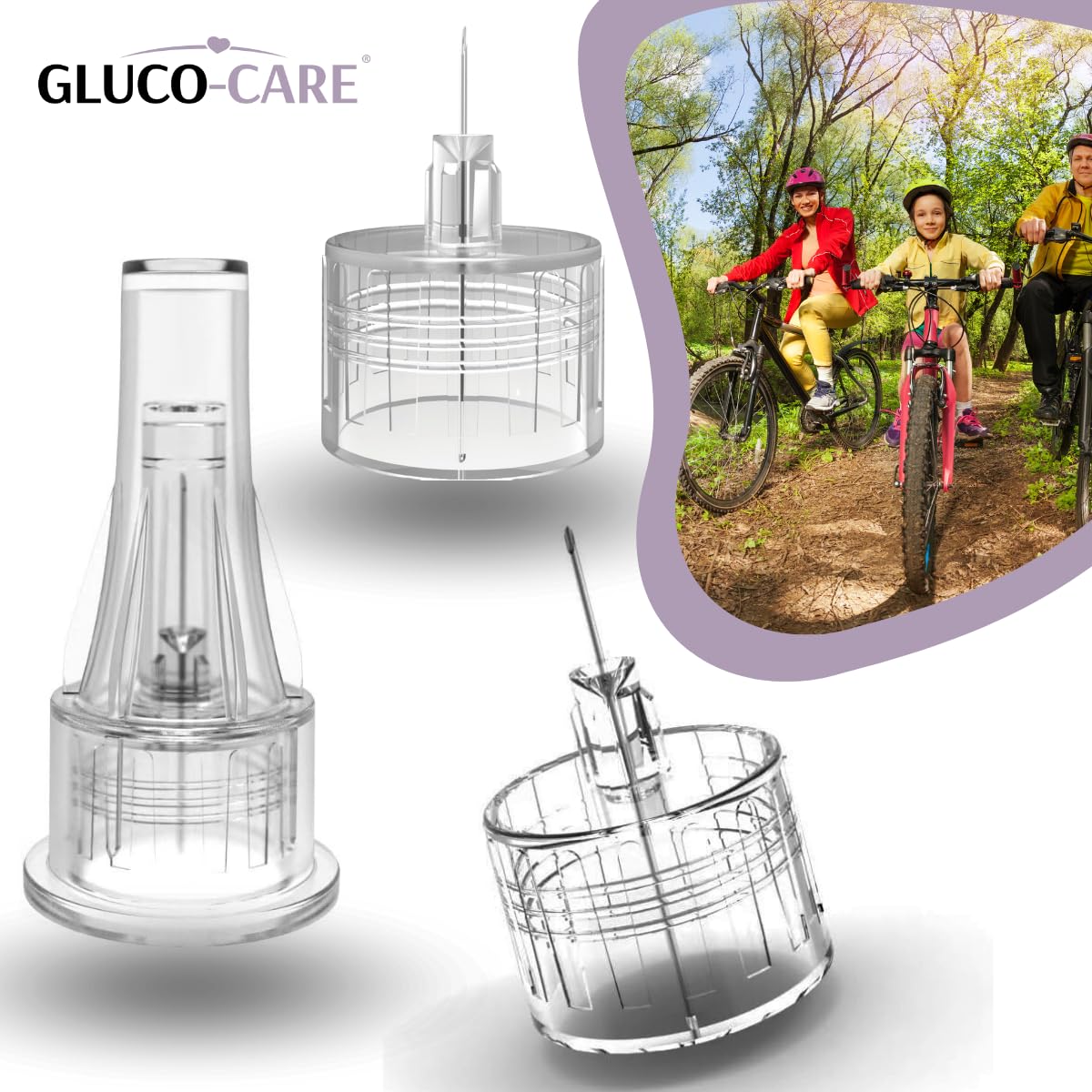 GLUCO-CARE pen tips universal fit shown for cross-pen compatibility