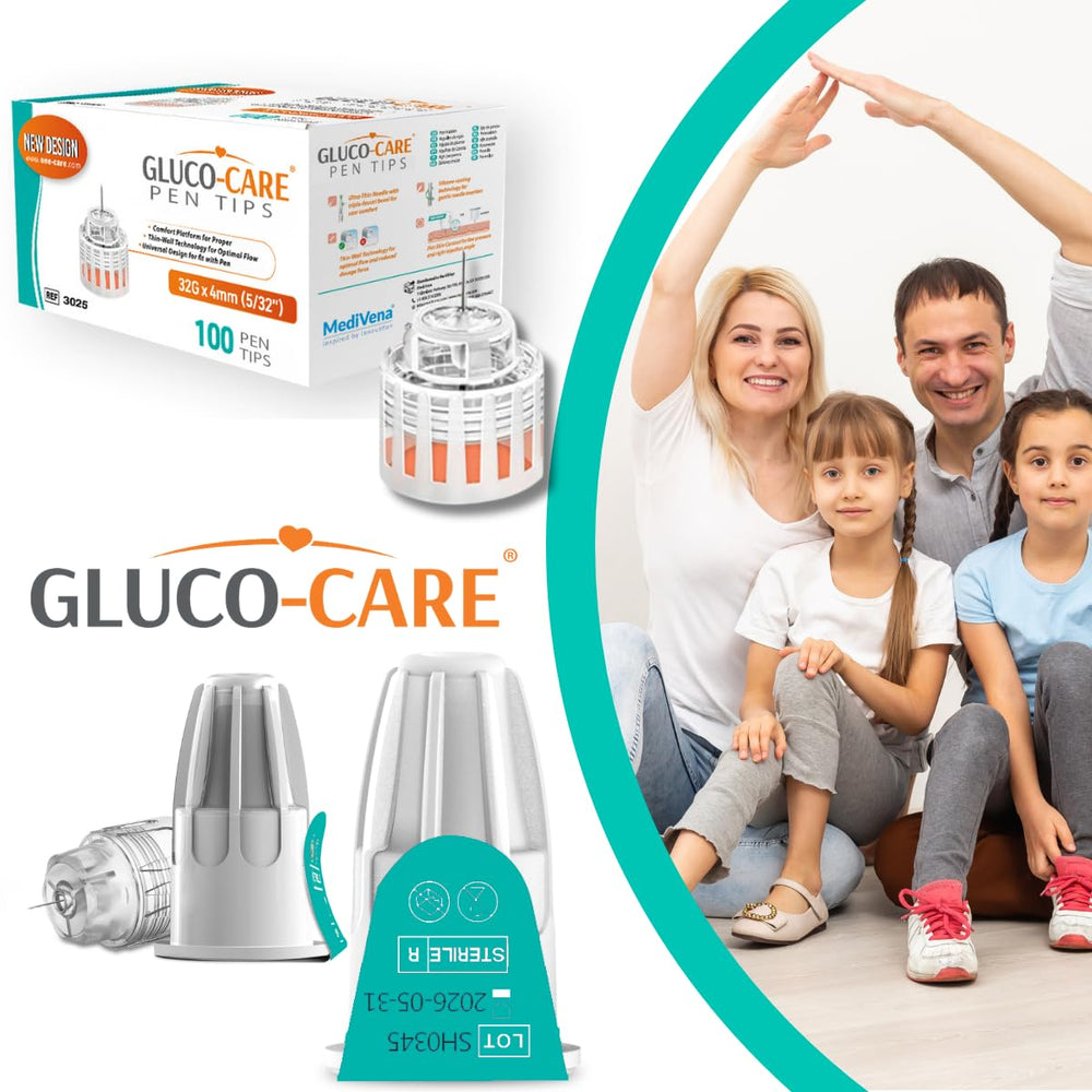 GLUCO-CARE Plus punta universal para compatibilidad con la mayoría de bolígrafos.