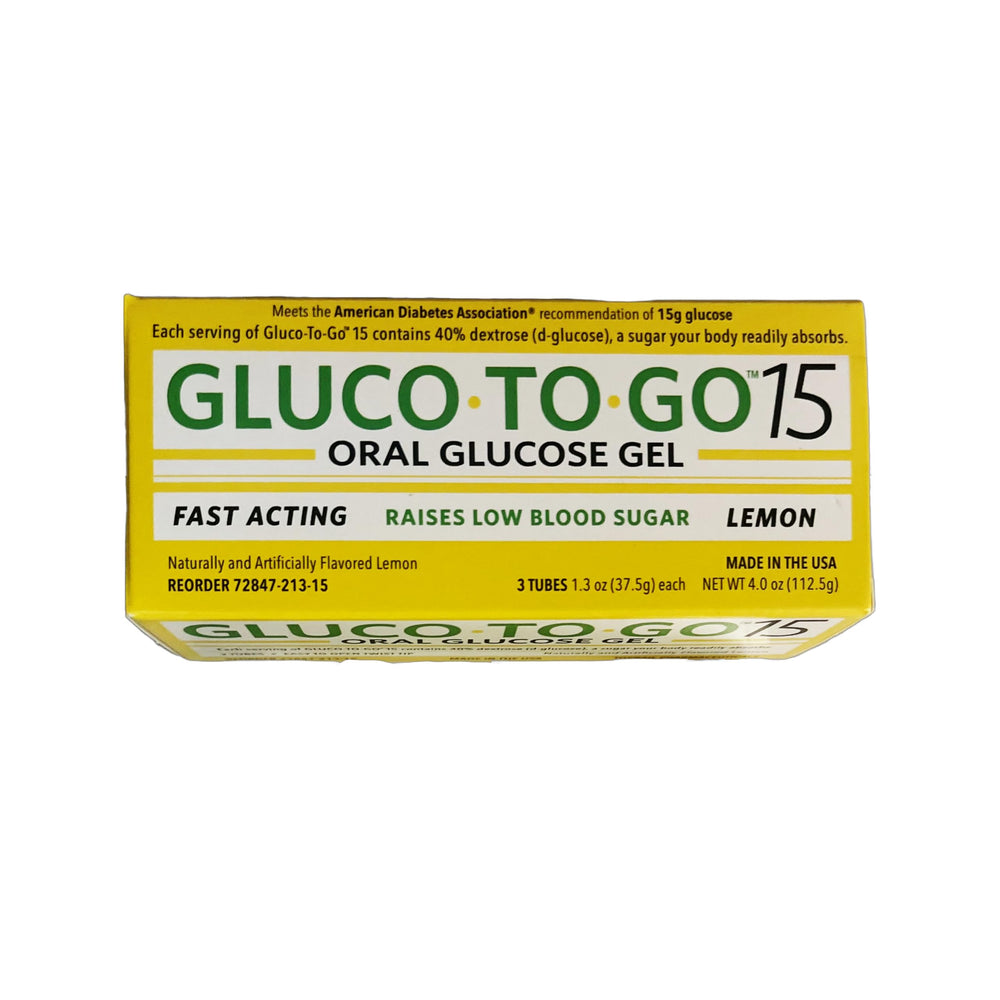 Gluco To Go lemon gel nutrition panel for ingredient clarity