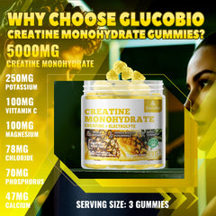 GlucoBio creatine gummies 3 per serving, simple gym dosing