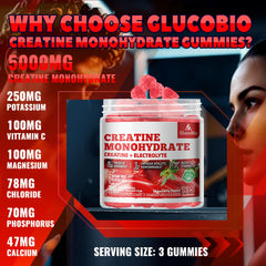 GlucoBio gummies close-up highlighting strawberry flavor for on-the-go use.