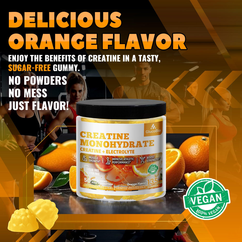 GlucoBio Creatine Monohydrate Gummies packaging and branding