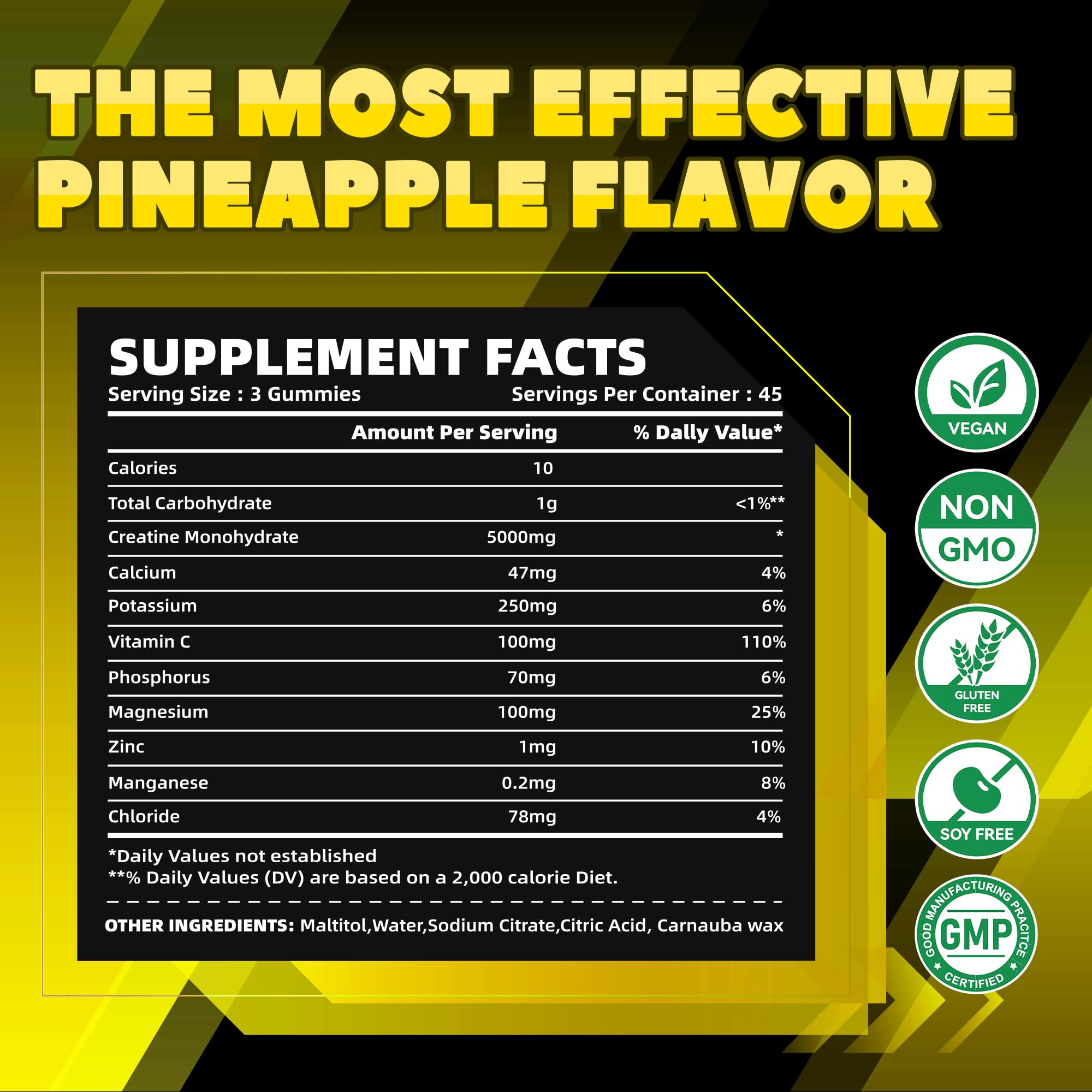 GlucoBio Pineapple Electrolyte Gummies 135-count bottle supports post-workout hydration