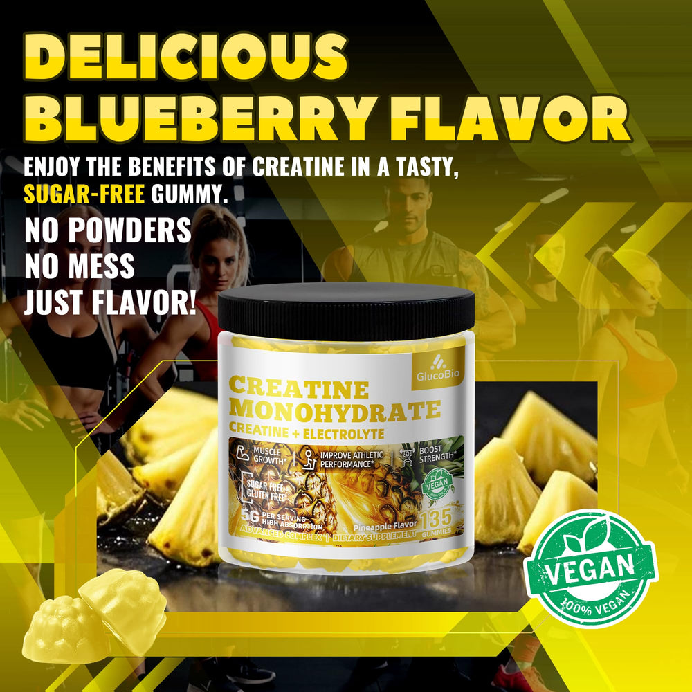 GlucoBio vegan creatine monohydrate gummies as a gelatin-free option