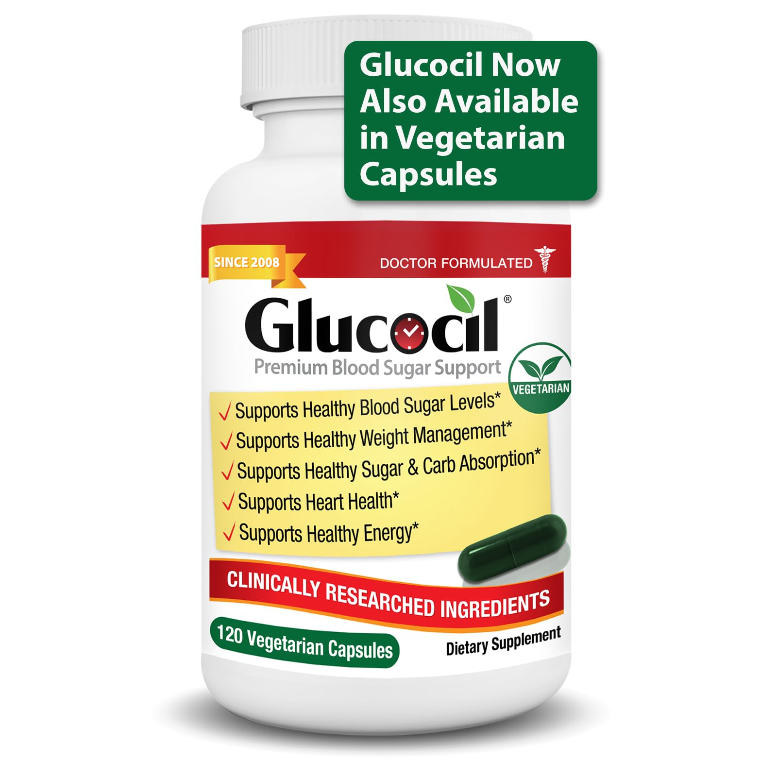 Glucocil berberine bottle front suggests energy balance support
