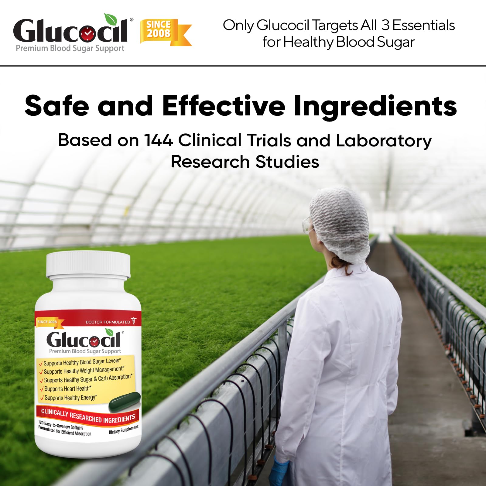 Glucocil dosage guide visual outlining starter and maintenance steps.