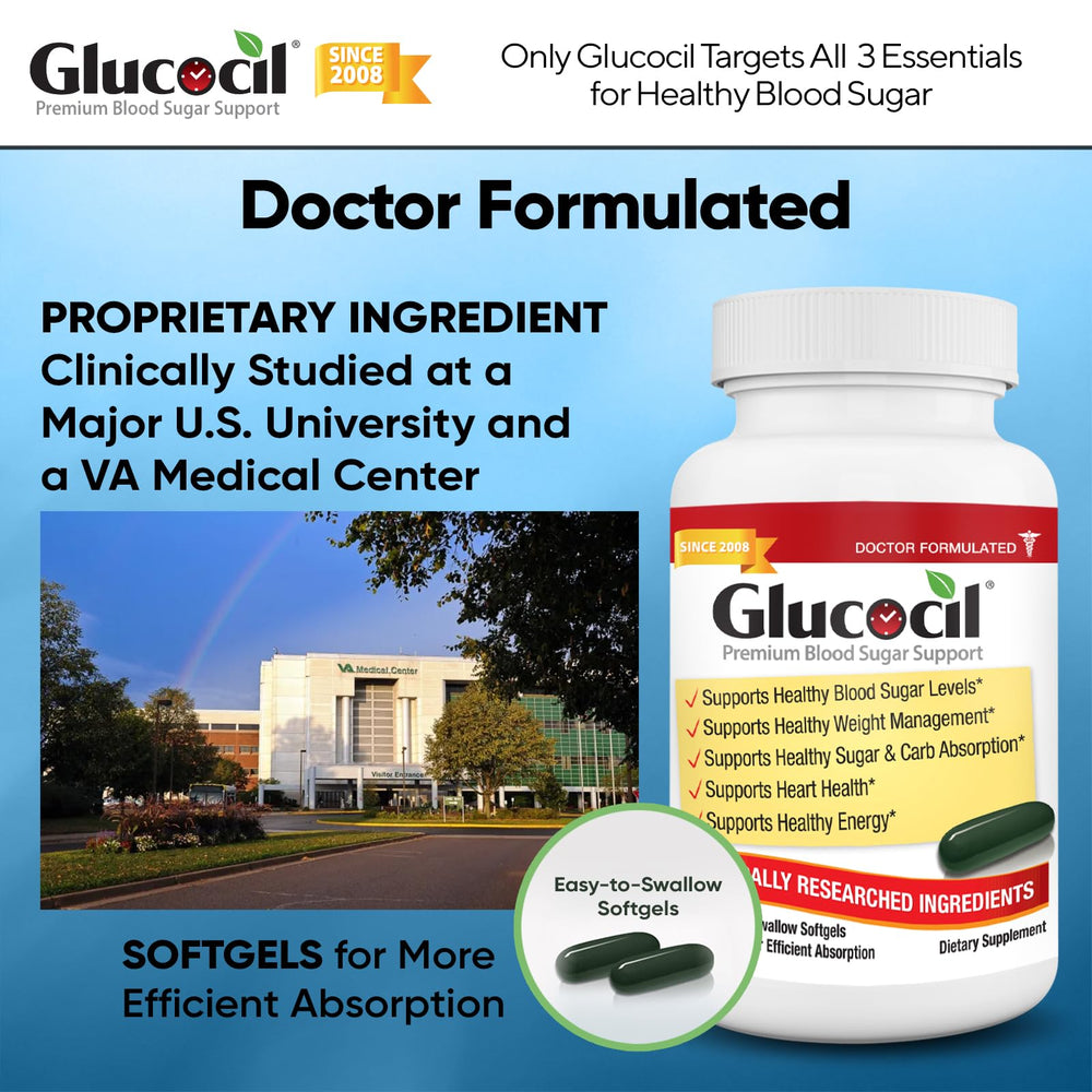 Glucocil made in USA GMP facility seal signifies quality.