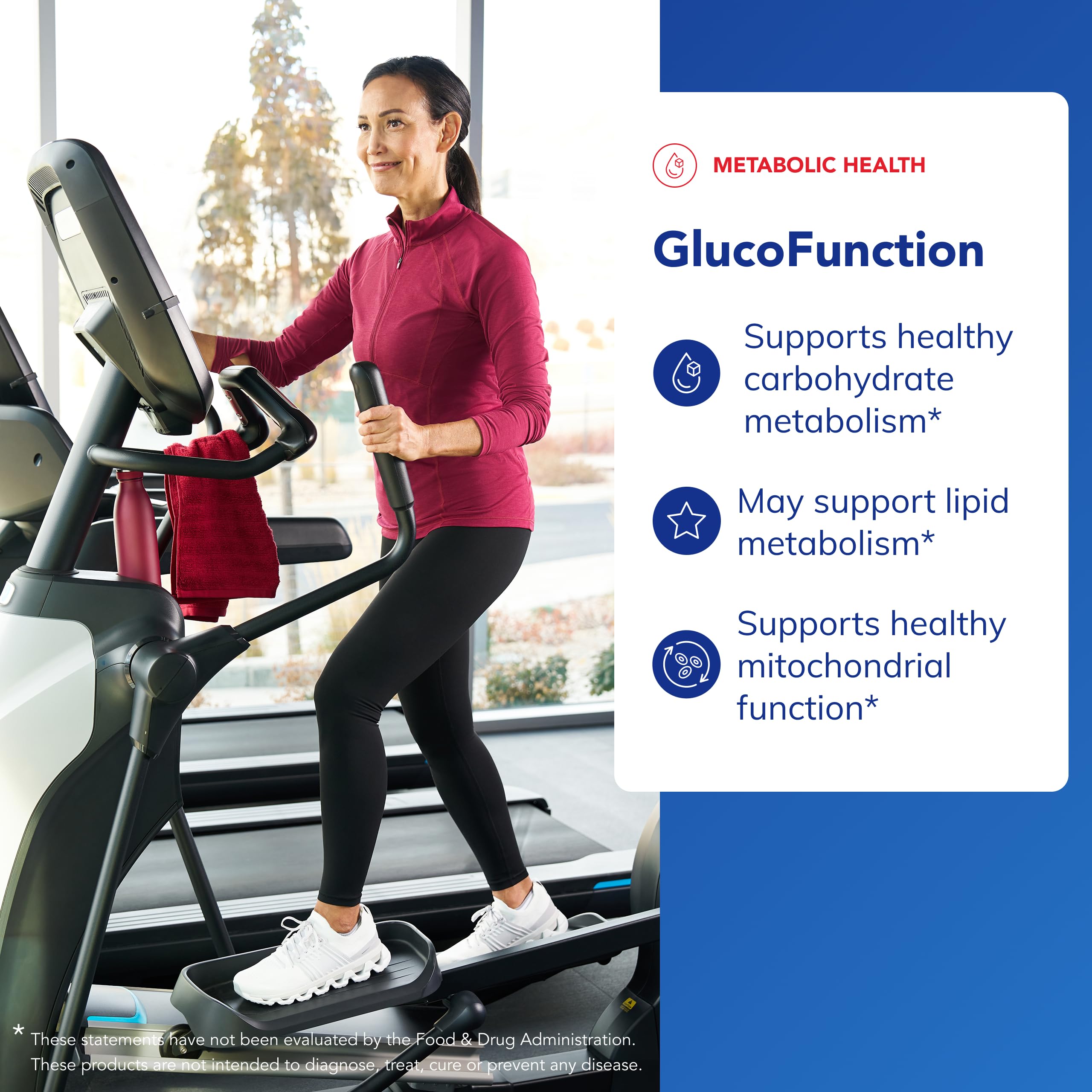 GlucoFunction label packaging highlights a clean allergen-friendly formula.
