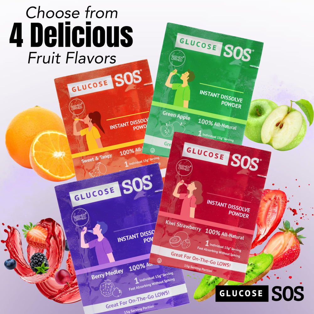 Glucose SOS four-flavor variety offers tasty options.