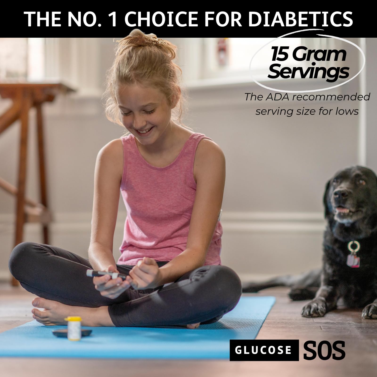 Glucose SOS sachet ready for on-the-go consumption in car or bag.