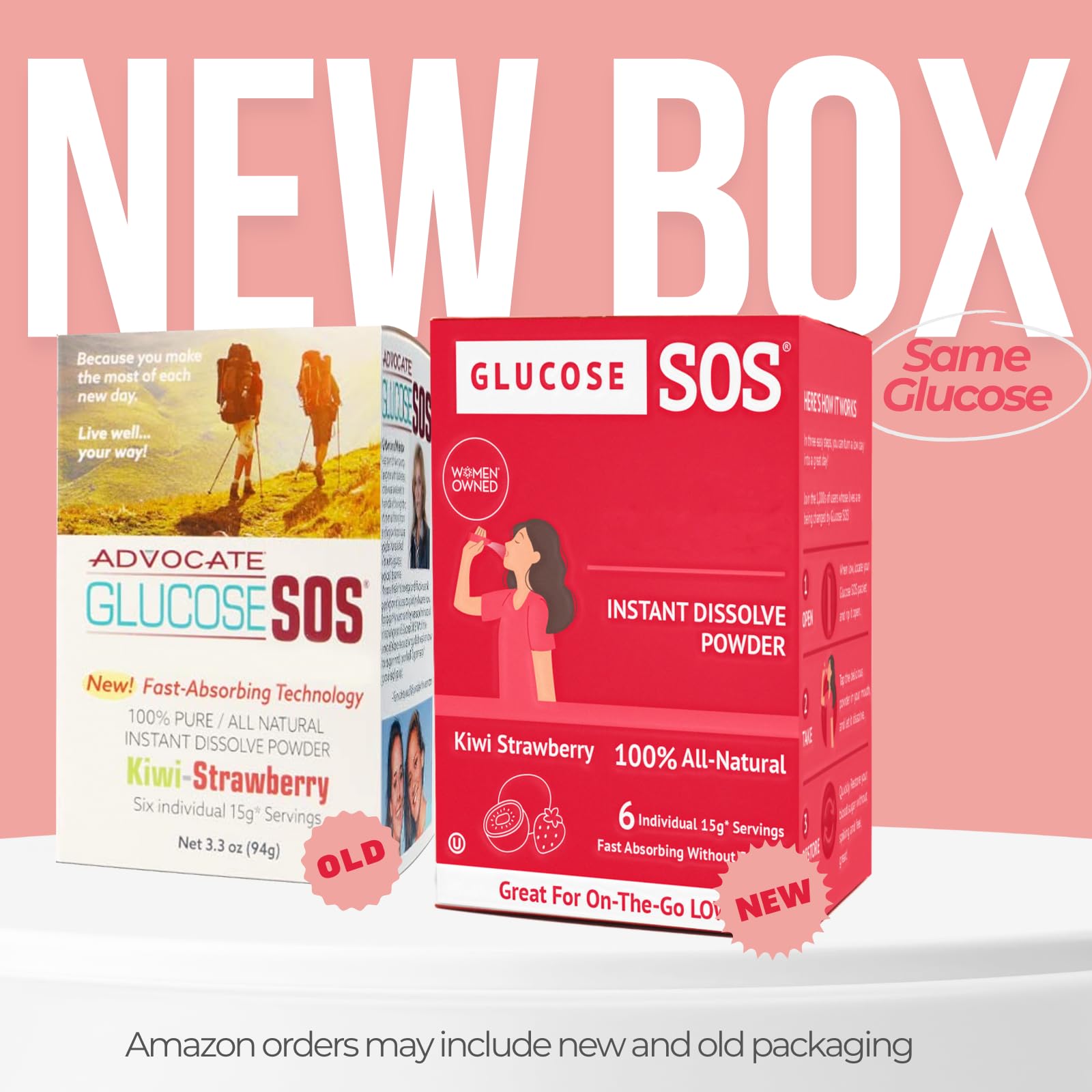Glucose SOS portable sachets fit in pockets for easy access anywhere.