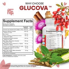 Clean Nutra Glucova capsules pour illustrating easy daily dosing.