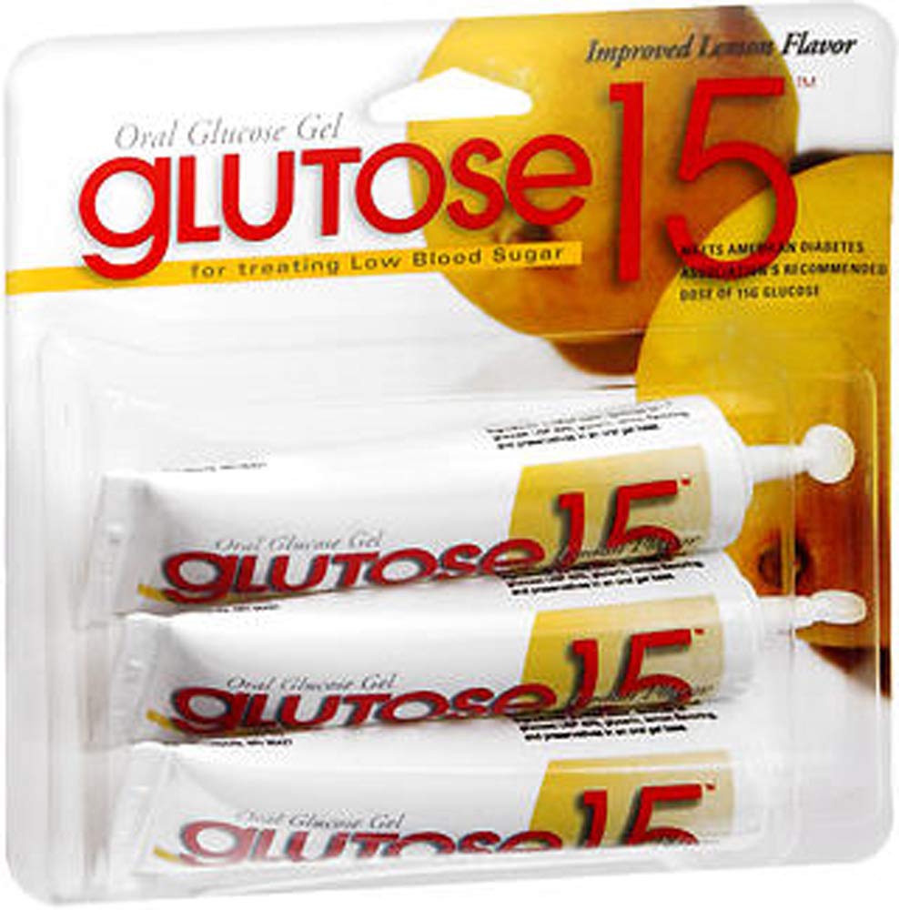 Glutose Lemon 15-gram tube for quick, portable glucose delivery on the go.