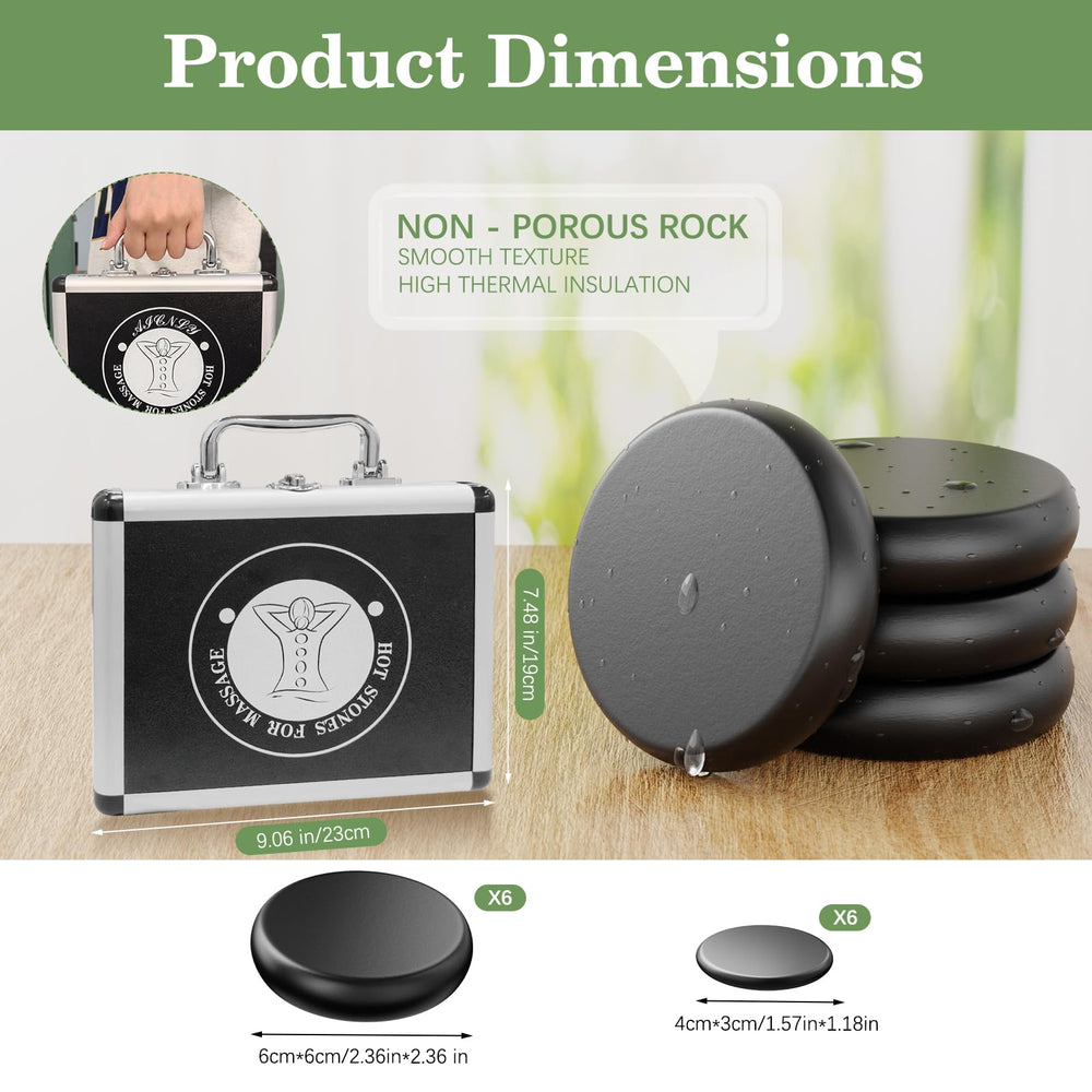 Two stone sizes in GLXPJU kit for targeted relaxation and balanced heat distribution.