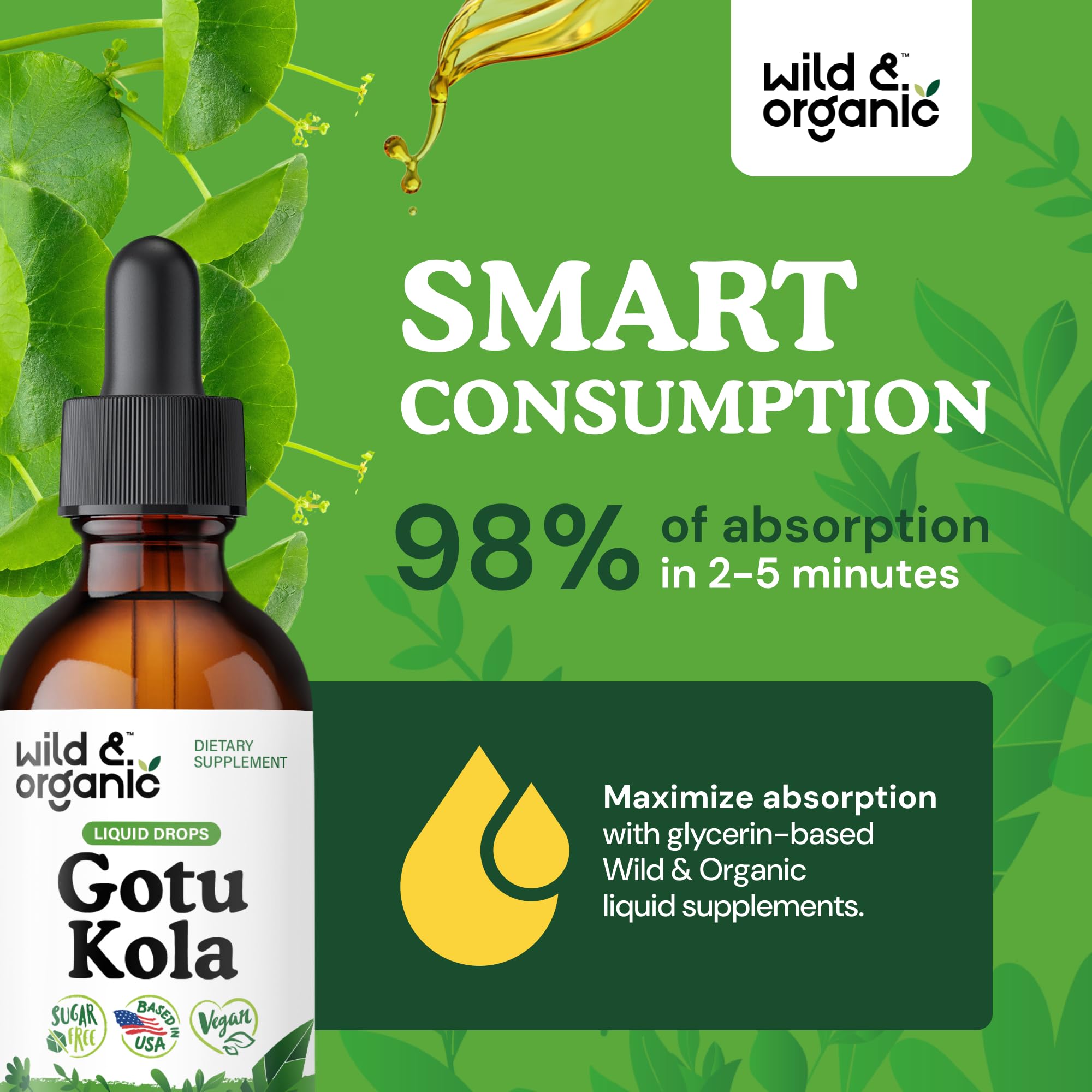 Label notes glycerin-based, alcohol-free formula for gentle digestion.