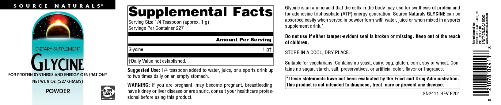 Measuring 1/4 teaspoon of glycine powder for daily use.