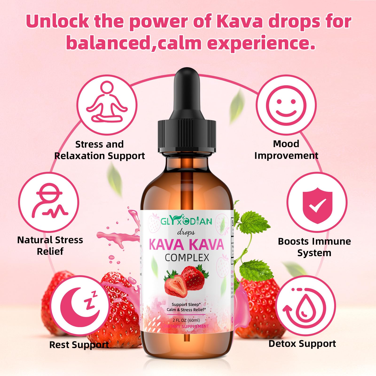 Glyxcodian Kava drops under tongue for fast-acting calm.