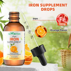 Glyxcodian liquid iron being poured into a glass for easy mixing