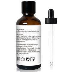 Calendula essential oil in a diffuser-ready bottle capturing room fragrance
