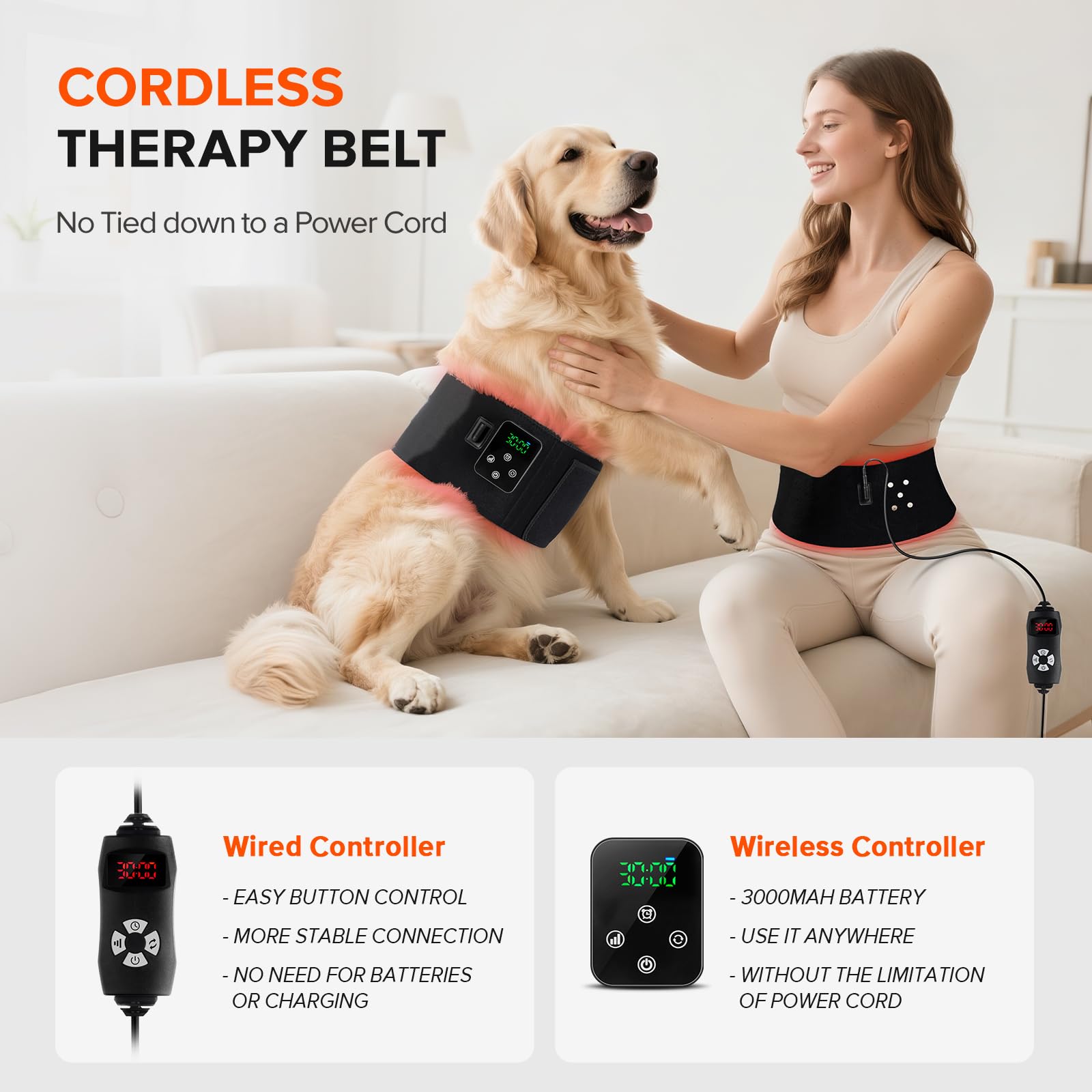 GMOWNW belt lumbar-coverage demonstrates stable, comfortable wrap for the lower back.