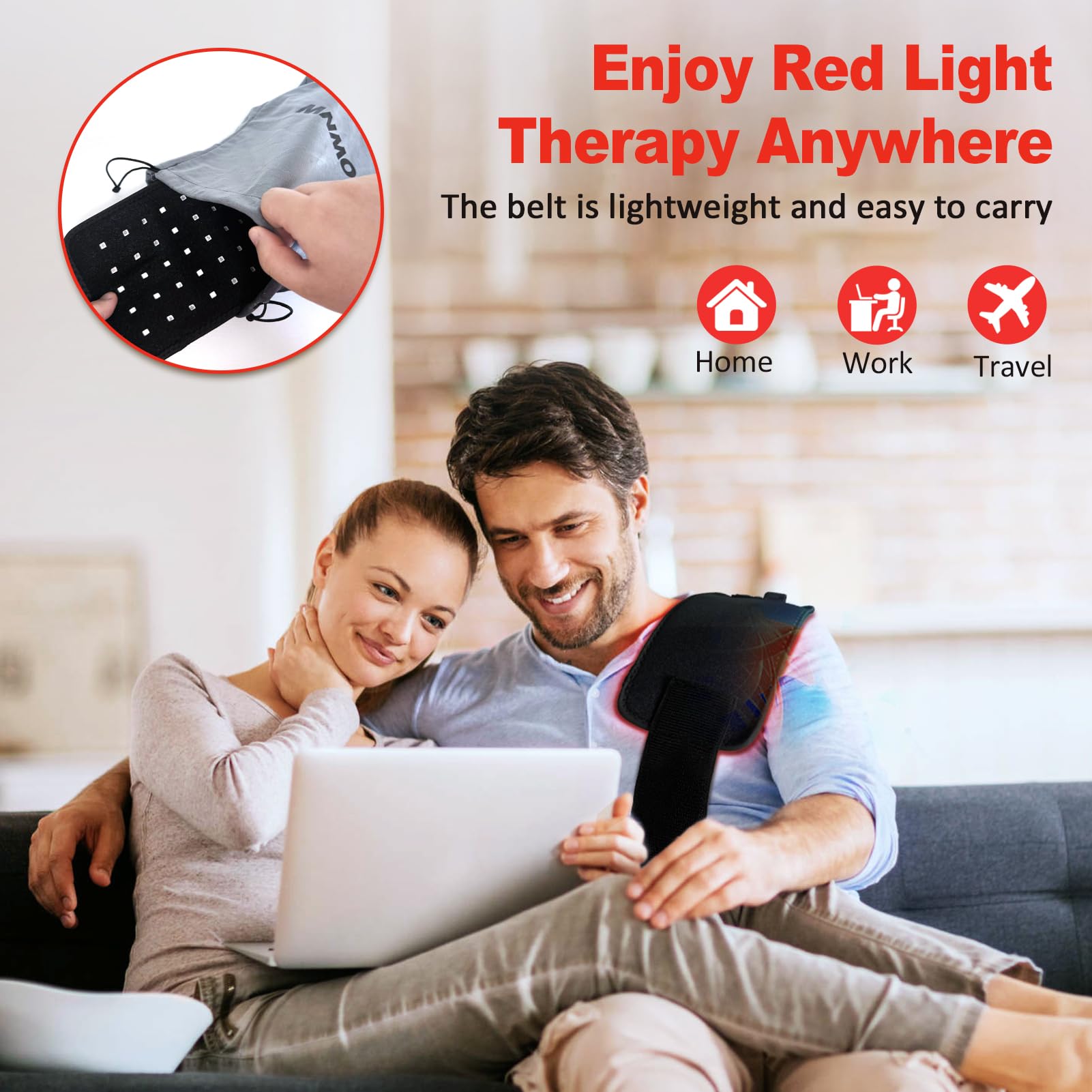 GMOWNW red light therapy belt gift-ready packaging shown