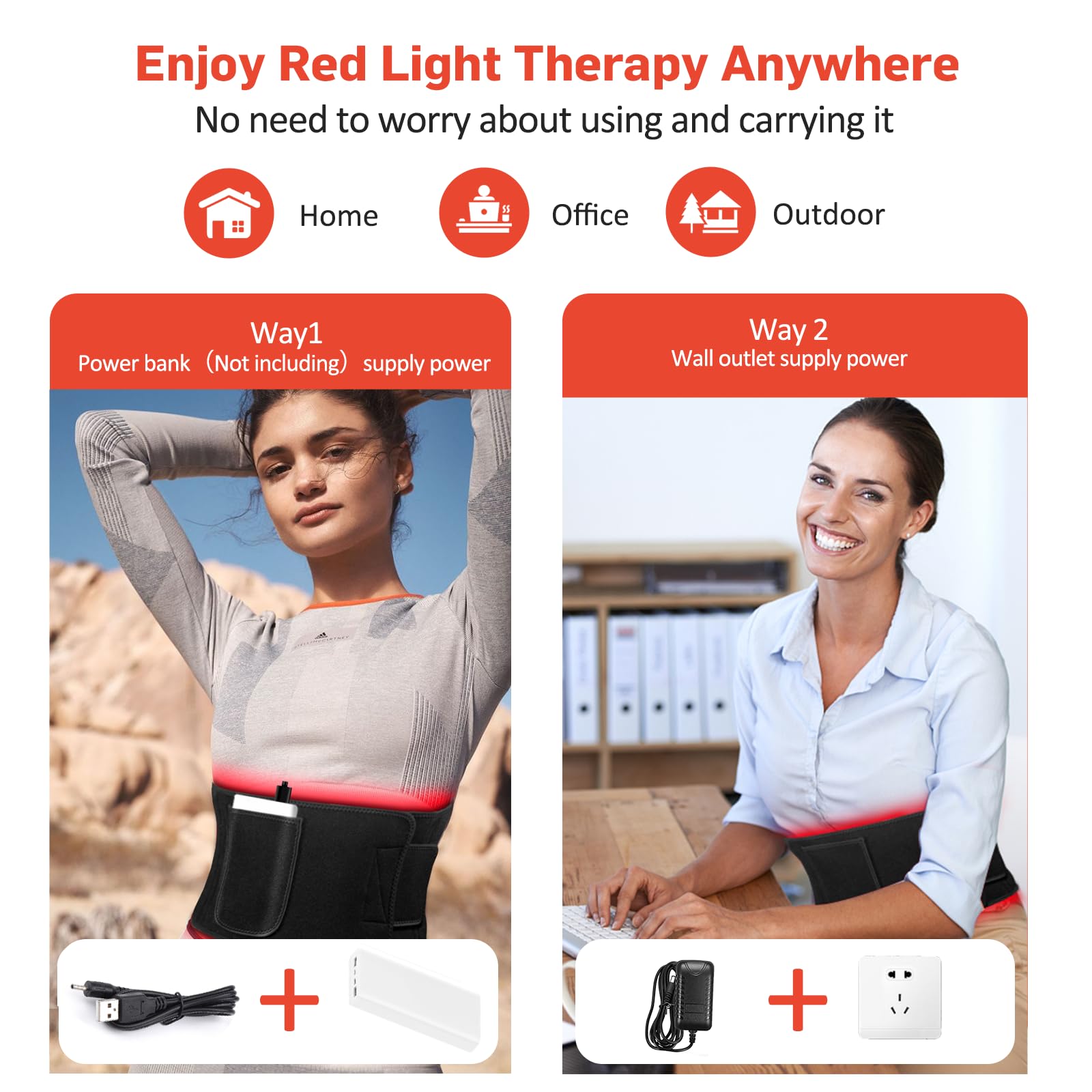 GMOWNW USB or wall charging belt for convenient use anytime.