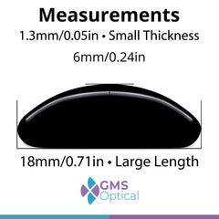 GMS Optical anti-slip silicone nose pads keep glasses in place during activity.
