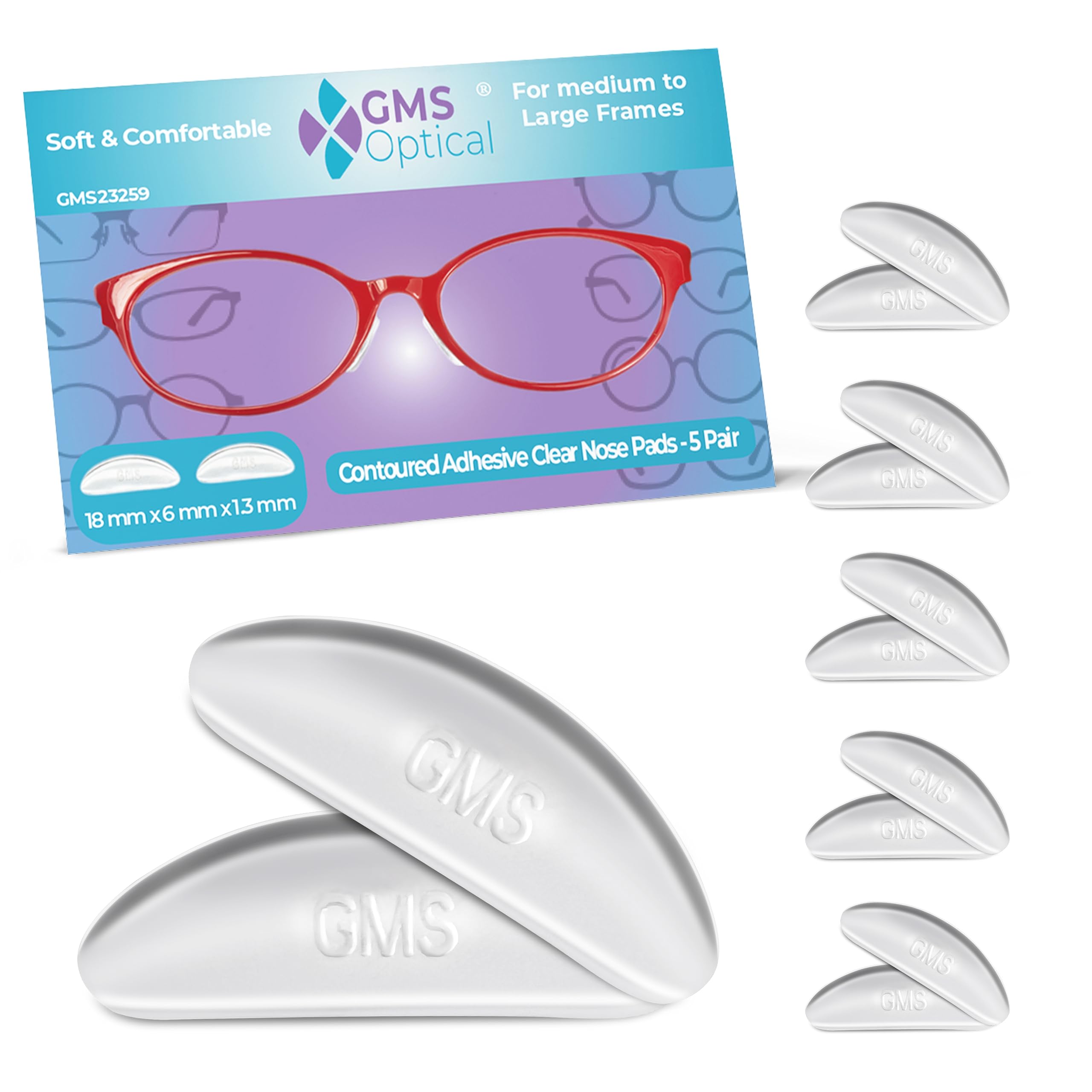 GMS Optical ultra-thin 18mm nose pad for lightweight comfort