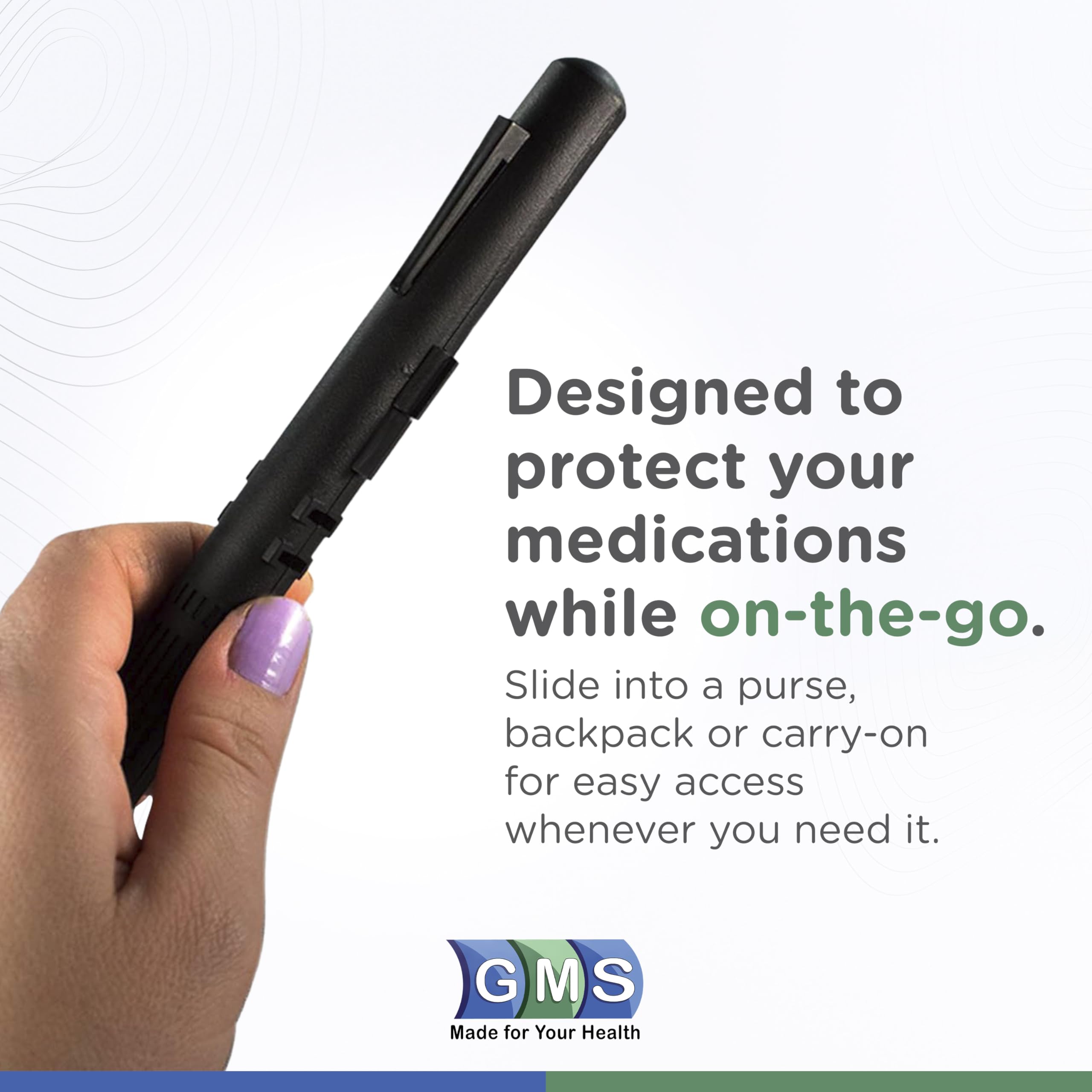 GMS travel compact two pack syringe case, simple carry on the go