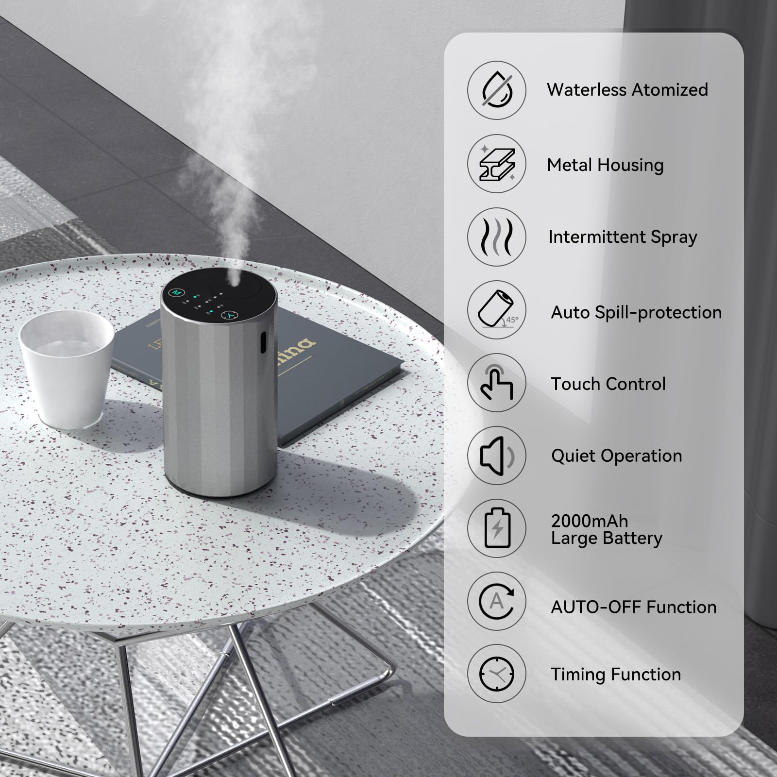 GMSYSW portable diffuser for car use, compact and cordless