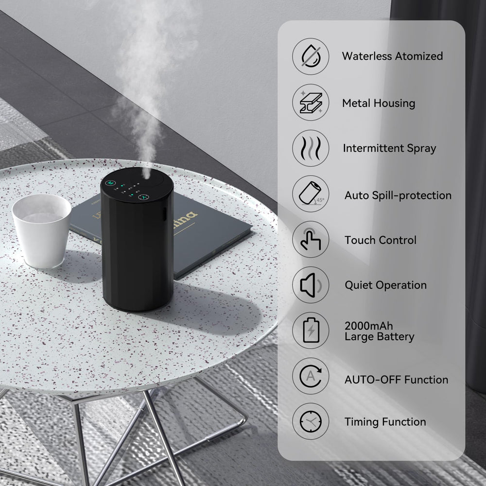 GMSYSW waterless diffuser on desk delivers continuous, desk-friendly fragrance