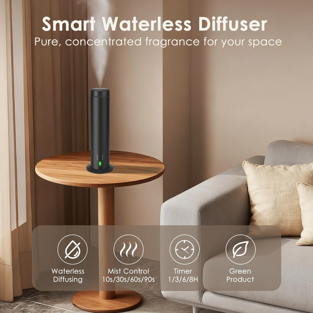 GMSYSW Waterless Diffuser side view shows durable matte aluminum body