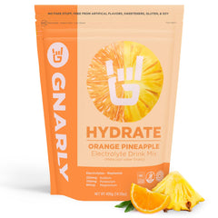 Gnarly Hydrate Orange Pineapple powder ready to mix for on-the-go hydration