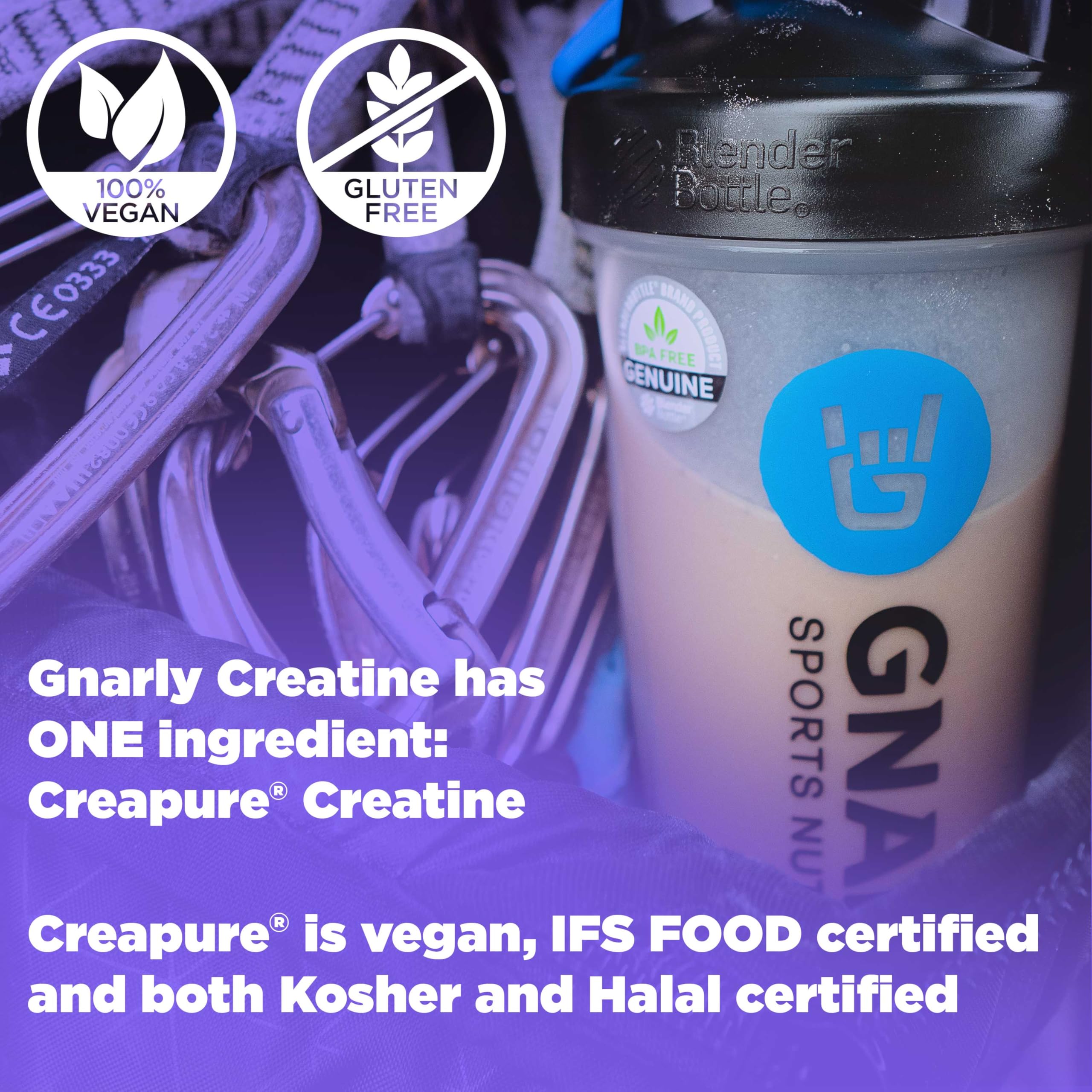 Gnarly Nutrition creapure powder unflavored blends easily into beverages