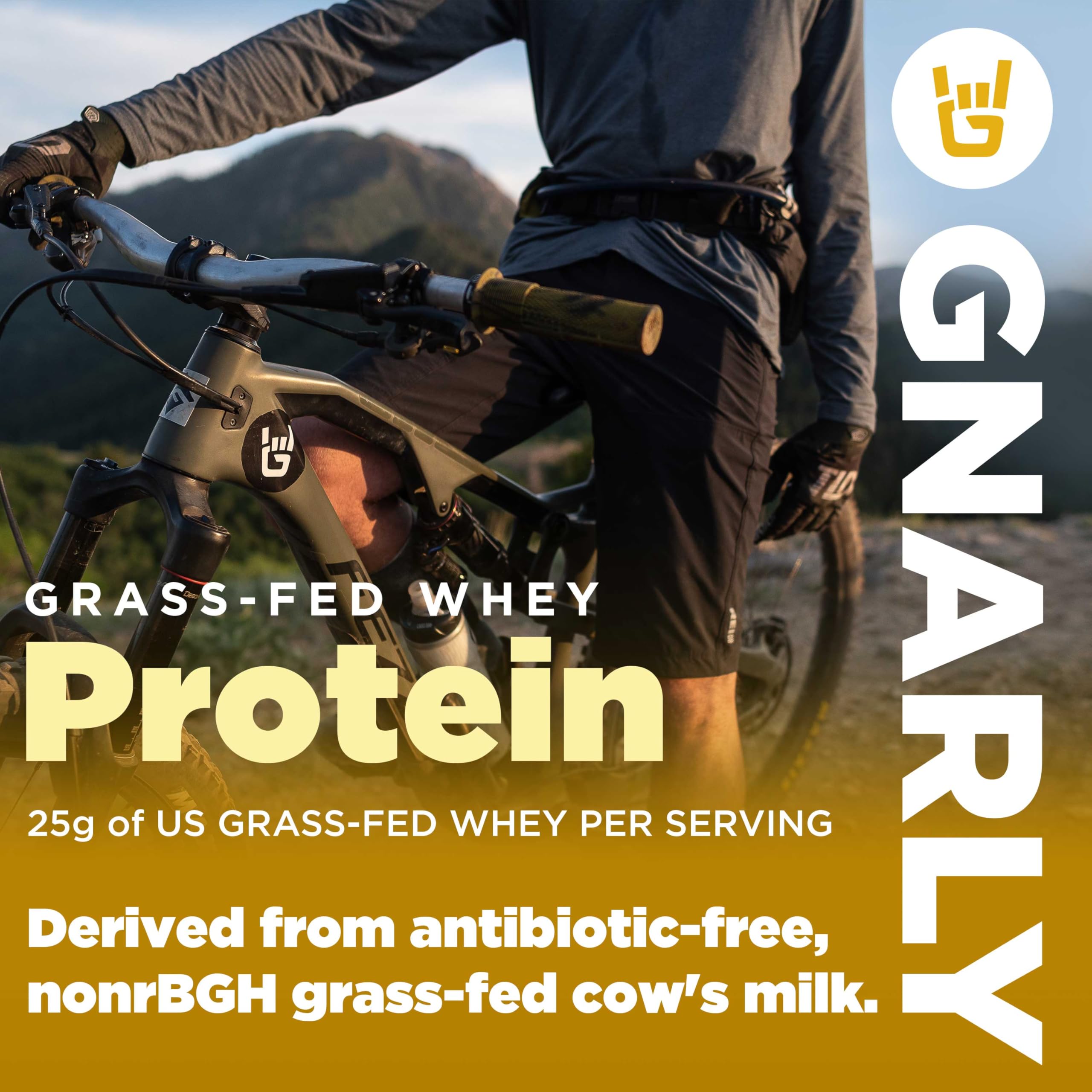 Gnarly vanilla protein canister on shelf for everyday use