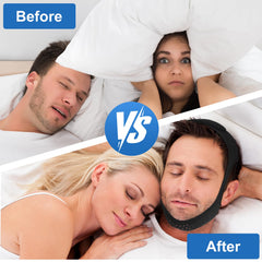 Gnaye chin strap helps mouth-closure reduce snoring at night