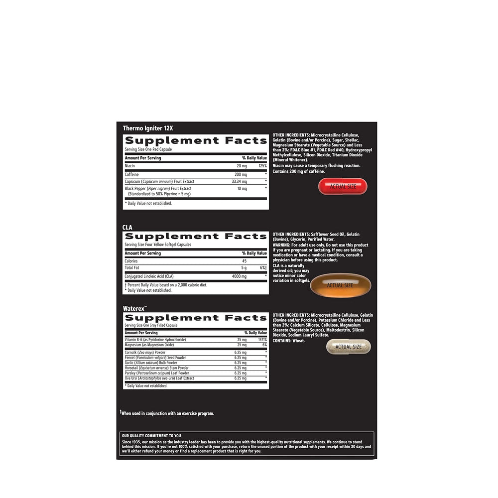 GNC AMP Men's Ripped Vitapak bottle side shows ingredient list and caffeine boost