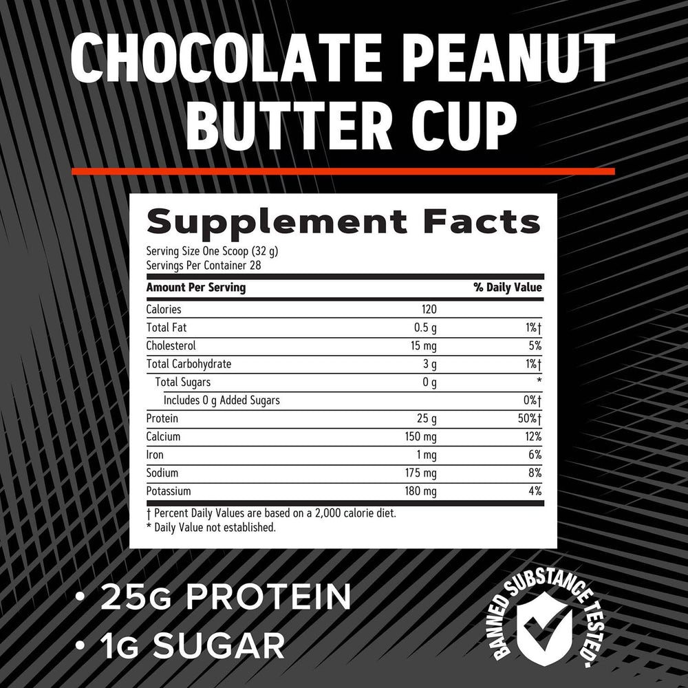GNC AMP Pure Isolate chocolate peanut butter cup powder flavor detail
