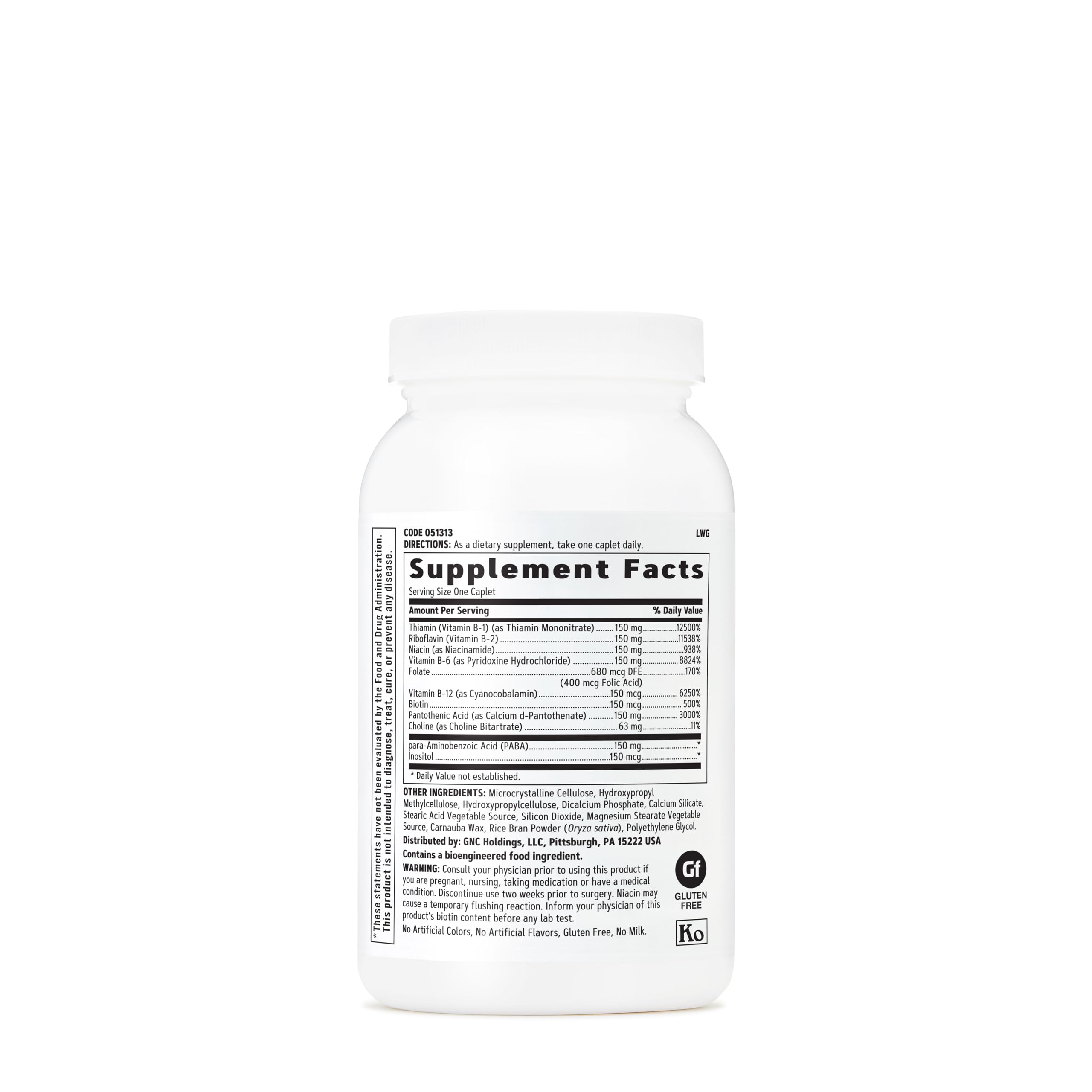 GNC B-Complex 150 tablets close-up highlighting daily metabolism support