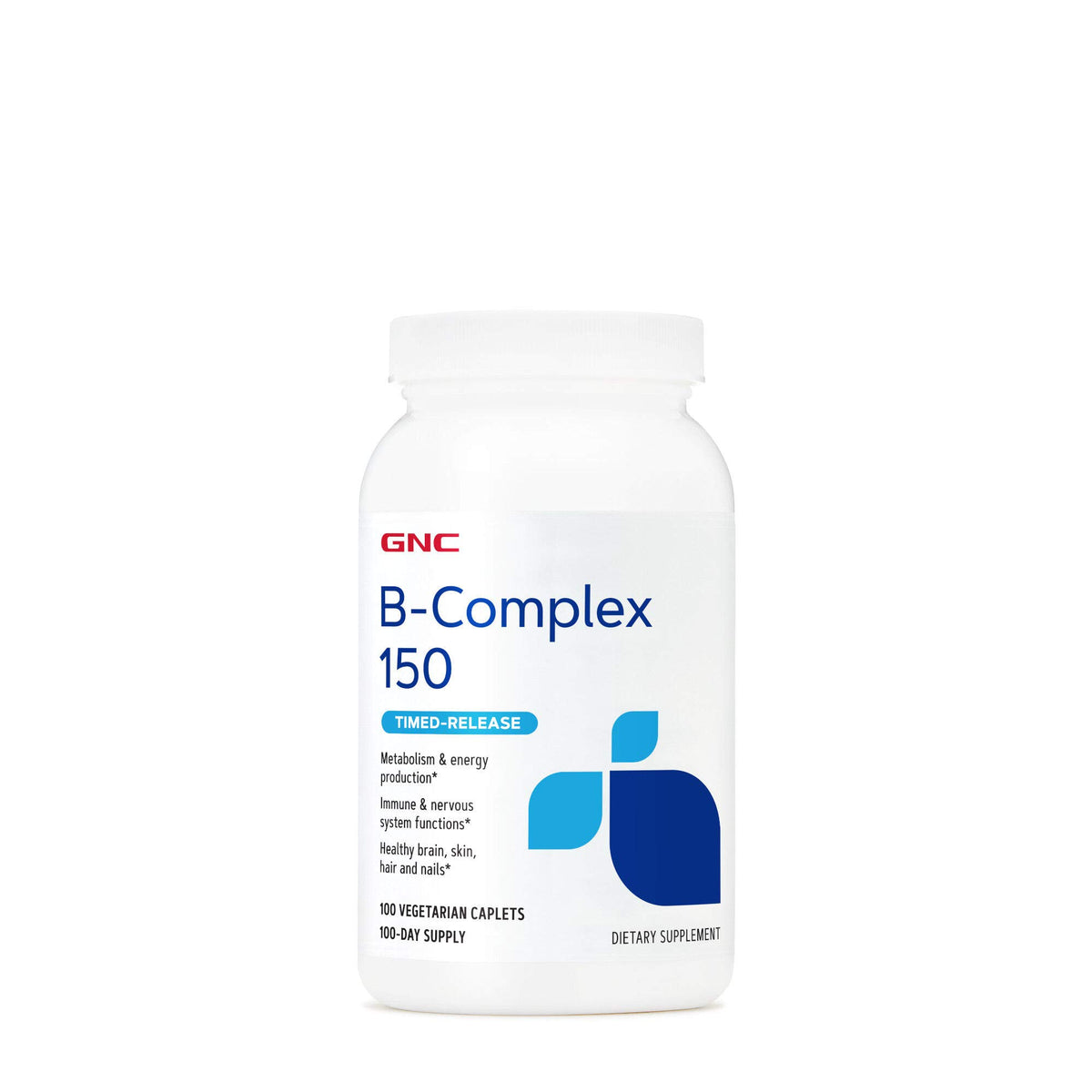 GNC B-Complex 150 bottle with timed-release capsules supporting steady energy