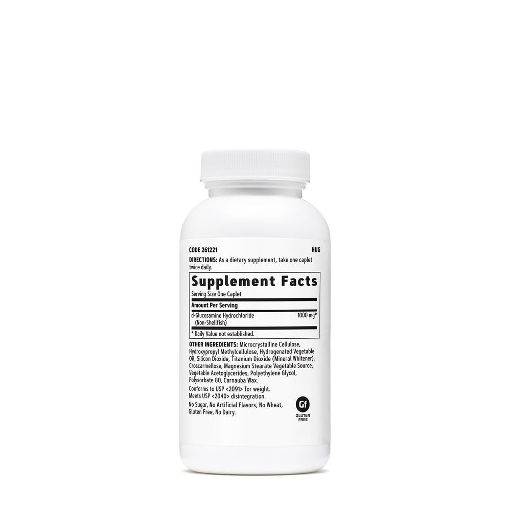 GNC Glucosamine 1000mg bottle front clearly displays 90 vegetarian caplets for a 45-day supply.