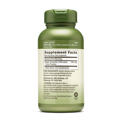 GNC Ginger Root label close-up emphasizes safe gluten-free formulation.