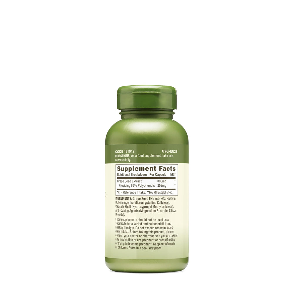GNC Herbal Plus Grape Seed Extract capsules for daily antioxidant care.