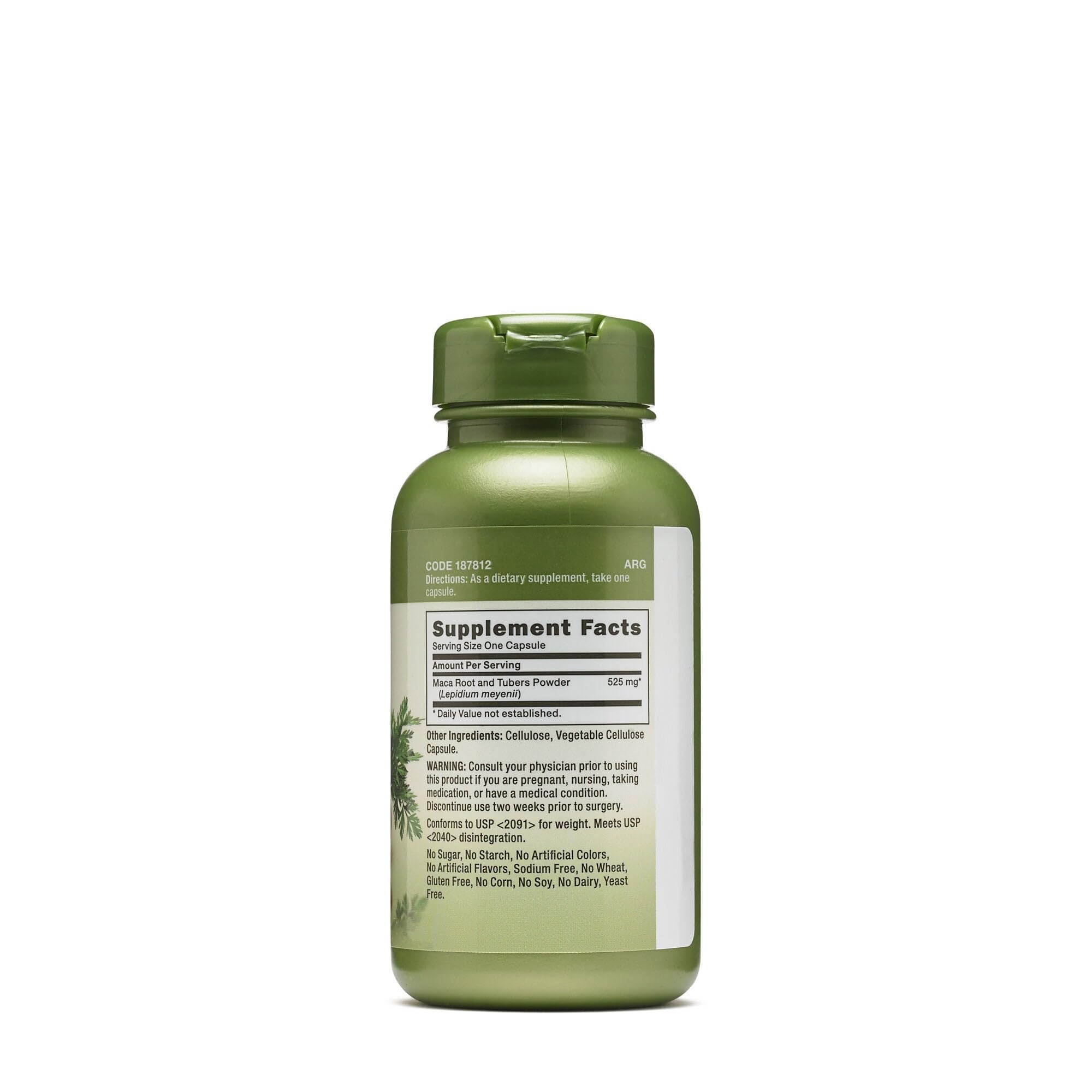 GNC Herbal Plus Maca Root capsules close-up suggesting energy support
