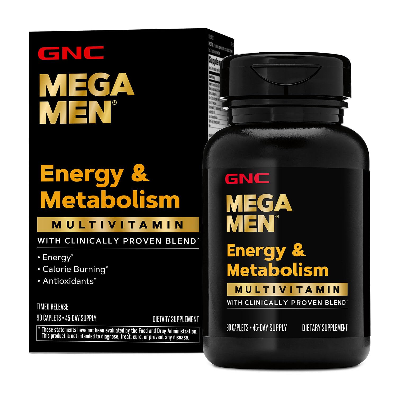 GNC Mega Men Energy & Metabolism bottle boosts daily energy
