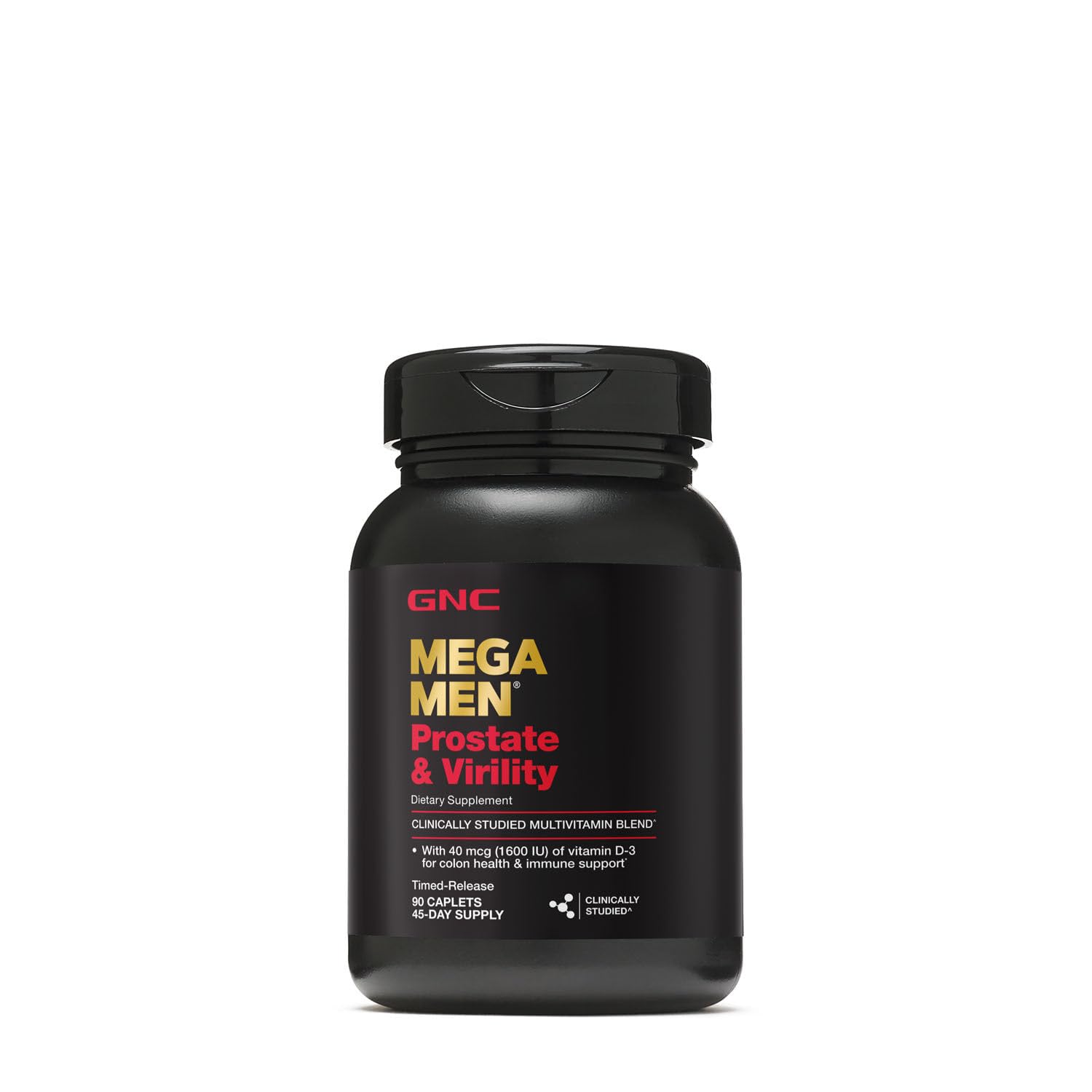 GNC Mega Men Prostate and Virility bottle caplets for daily immune and prostate support.