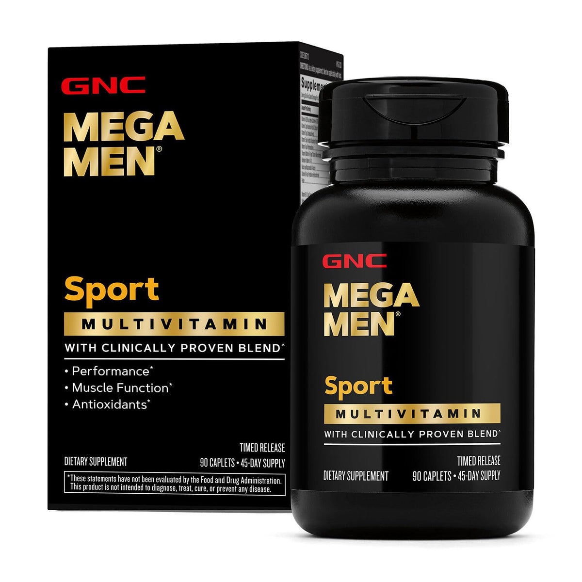 GNC Mega Men Sport multivitamin bottle for daily athletic support